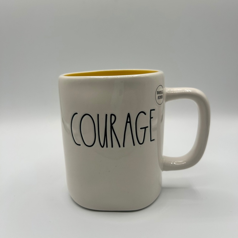 Rae Dunn Wizard of Oz Cowardly Lion Courage Mug Ivory Yellow Artisan Collection - Picture 2 of 6